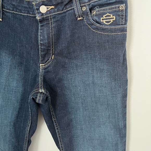 Harley-Davidson Blue Straight Leg Jeans with Classic Design - Picture 9 of 13